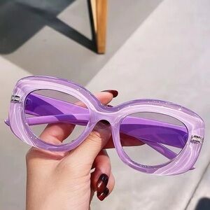 Purple Oval Sunglasses